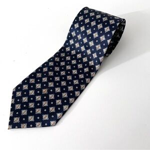 HUGO BOSS Men's Silk Tie - Navy Blue, Silver, Red